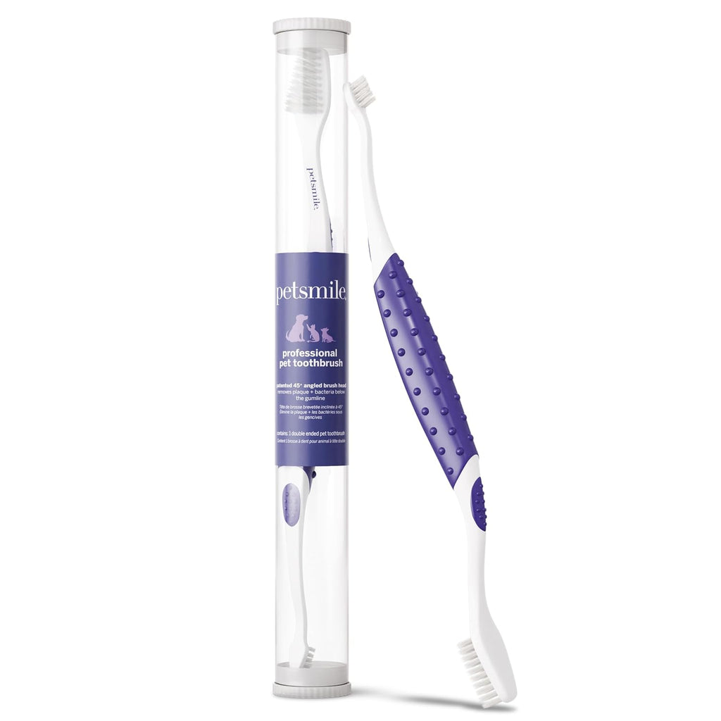 petsmile Professional Pet Toothbrush, Patented 45° Cats + Dogs