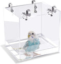 Hanging Bird Bath Cube Bird Bathtub Bath Shower Box Bowl Cage Accessory by GURECOD