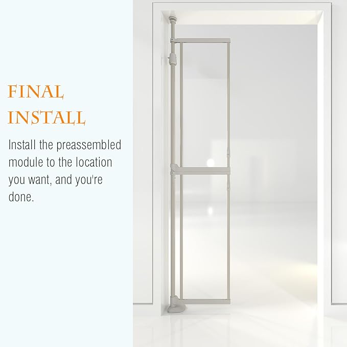 74-98" Extra Tall Cat Gate, Fits 33.85-42" Wide Opening, No Drilling Pressure - Image 7