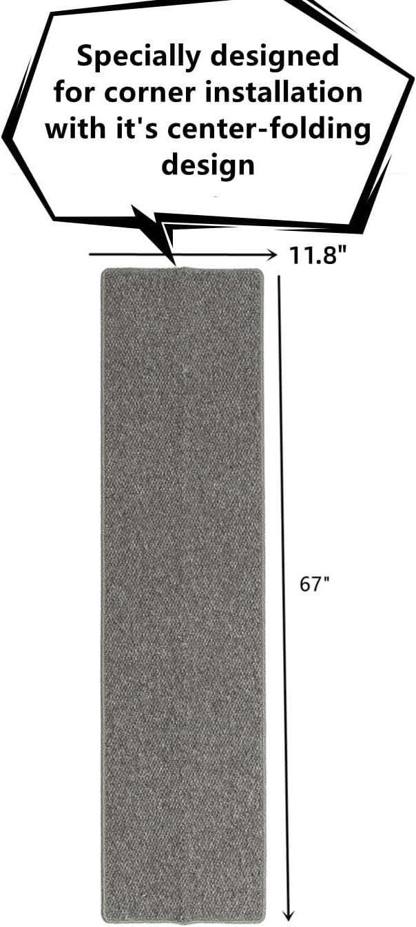 SHENGOCASE Thickened Cat Wall Corner Climbing Carpet, Cat Wall Furniture, Wall Corner Scratcher, Scratching Post (Gray), Grey