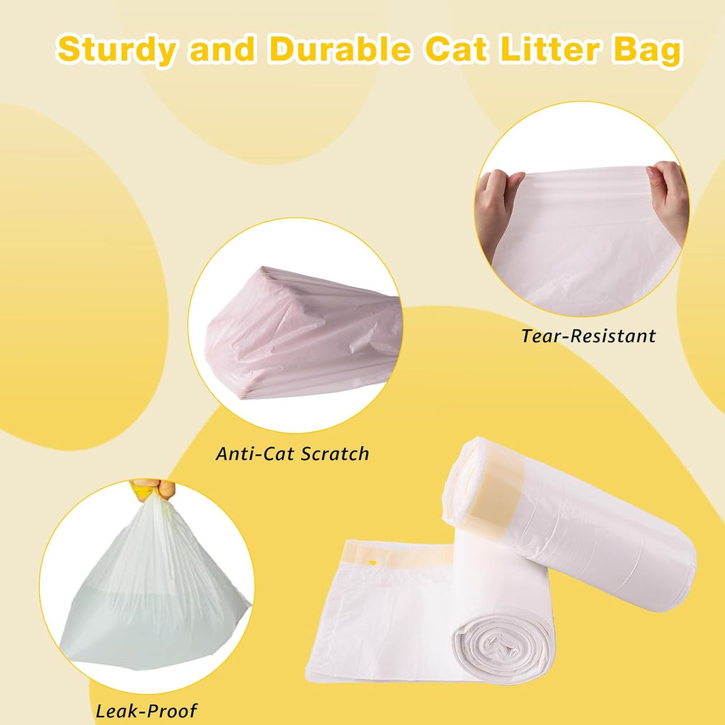 Litter Box Liners 20 Count, 37" x 18" Jumbo 3MIL Thicken Cat Litter Bags Tear Resistant Disposable Cat Litter Liners for XL Stainless Steel Litter Box and Other Suitable Size Litter Box