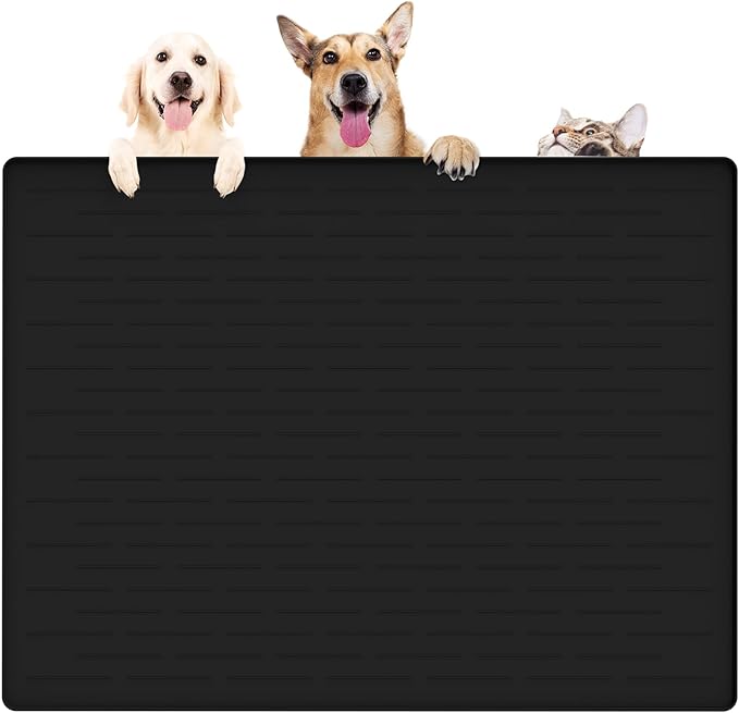 39.4"x29.5" Large Pet Food Mat, Silicone Dog Mats by WelcometoULTIBE