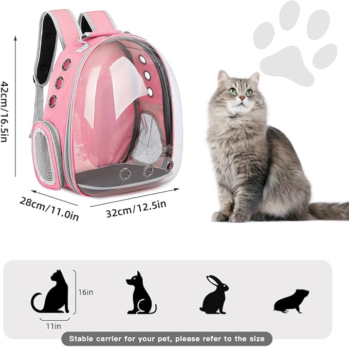Pet Backpack Carrier, Bubble Backpack Cat Carrier, Pets and Small Dogs - Image 5