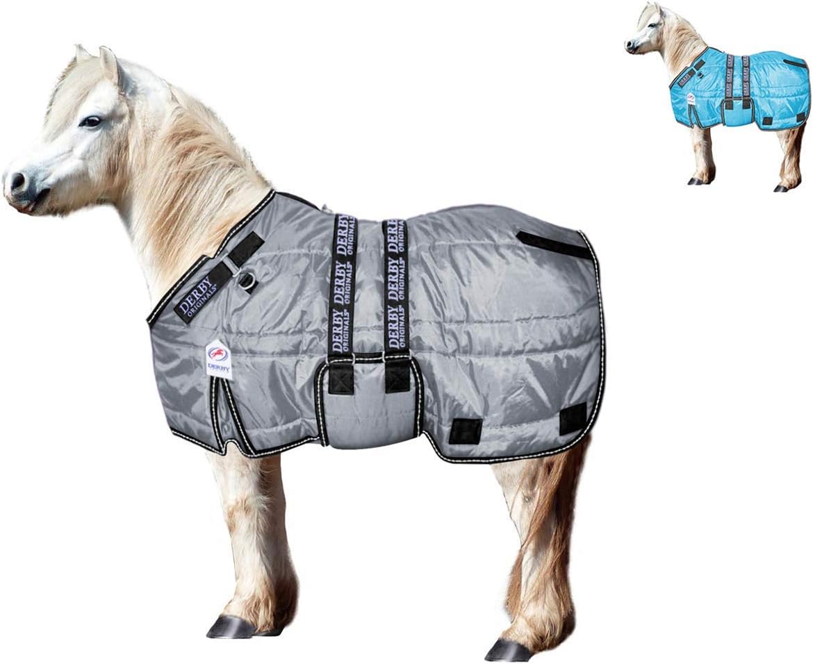 Derby Originals Nordic Tough Closed Front 420D Water Resistant Winter Mini Horse and Pony Stable Blanket 200g Medium Weight, Charcoal, 62"
