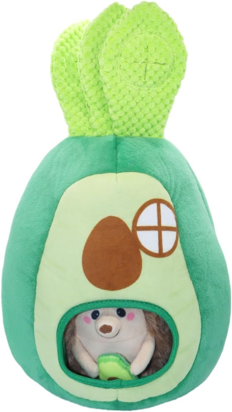 Avocado Hedgehog Hide&Seek Dog Toy, Washable Plush Toy for All Dogs