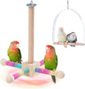 9" Hanging Bird Perch Toy for Cage, 360° Silent Free-Spin, Wooden Bird Cage by JONS%CE%9BNTY