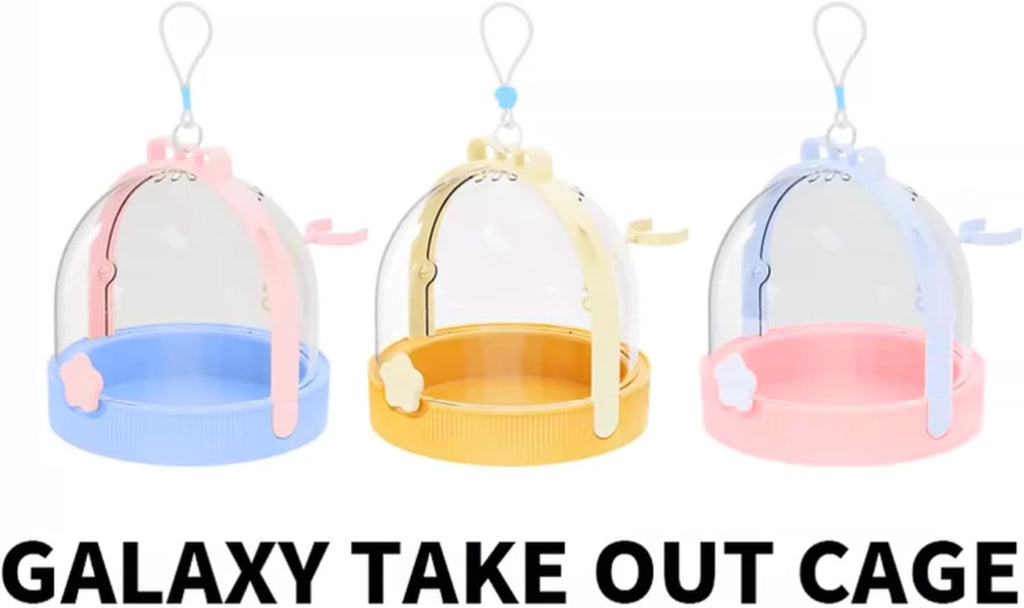 TUTU&LELE Travel Cage for Dwarf Hamster Mice Small Pets Hand Crossbody Carrier with Warm Plush Pad & Water Bottle (Blue)