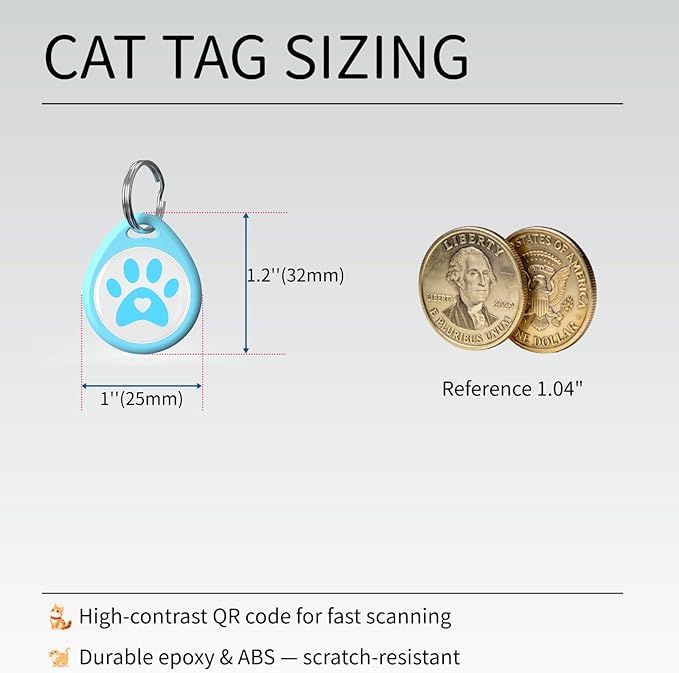 QR Code Cat ID Tag for Collar, Smart Pet ID - Image 2