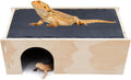 2-in-1 Bearded Dragon Basking Platform with Hideout, Slate Rocks for Reptiles with Base, Leopard Gecko Hides and Caves, Reptile Tank Accessories for Bearded Dragons, Geckos, Ball Pythons, Tortoise