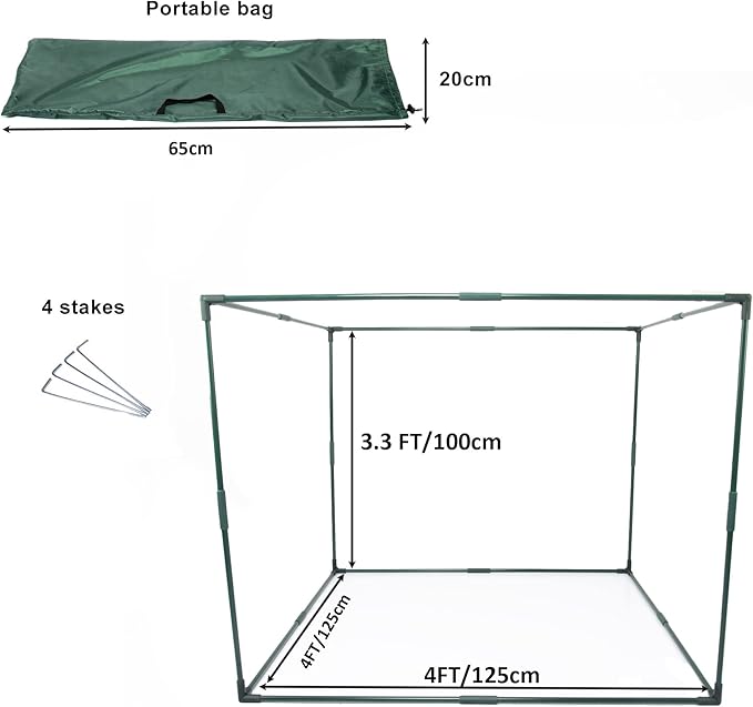Square 4'x4' Netting Cover 3.3FT Tall Crop Cage Pest Guard Cover - Image 6