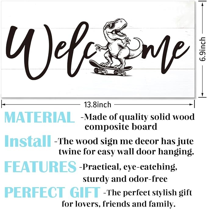 Welcome Sign for Front Door, Welcome Decor Wooden Hanging Sign, Fun and Trendy - Image 2