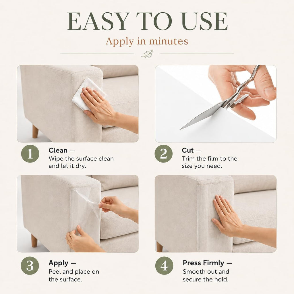 Cat Scratch Furniture Protector, 12 x 197 Inch Clear Couch and Door Guard