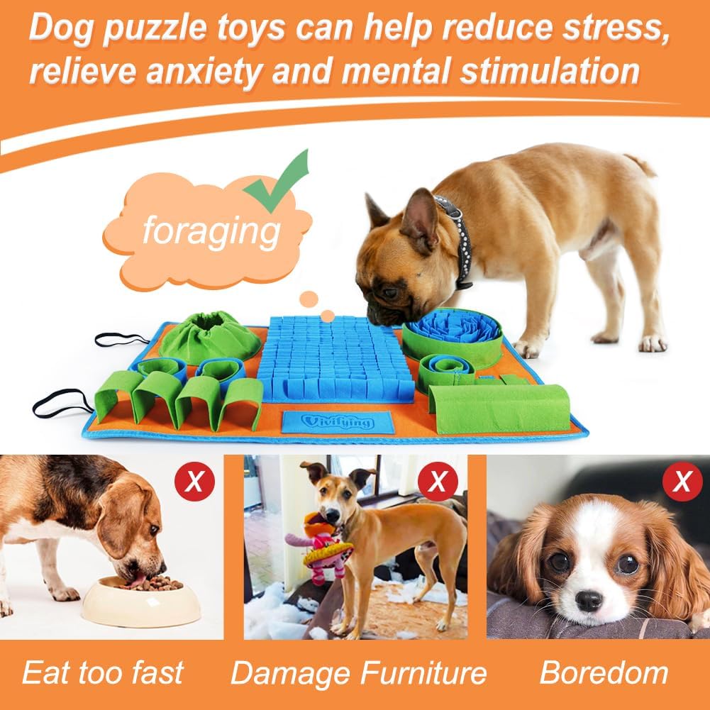 Vivifying Snuffle Mat for Dogs, Interactive Dog Puzzle Toy for Boredom