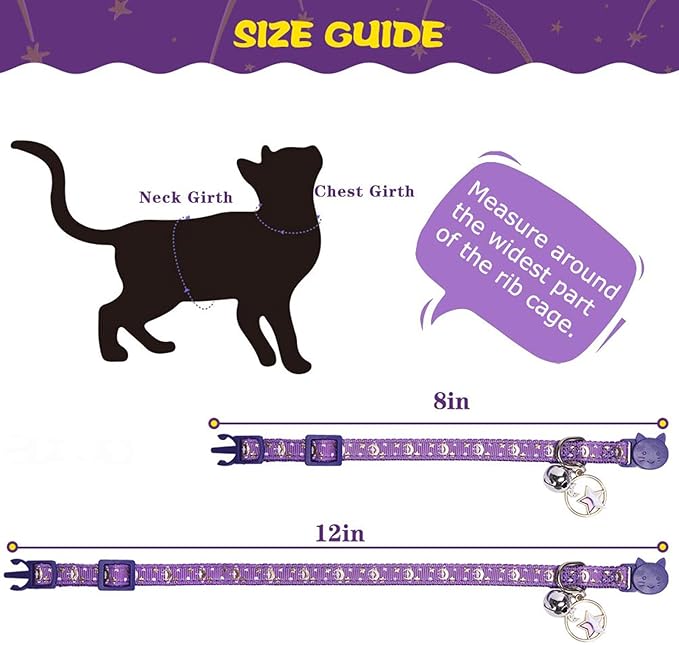 PUPTECK 3 Pack Cat Collar with Bells Breakaway - Image 5