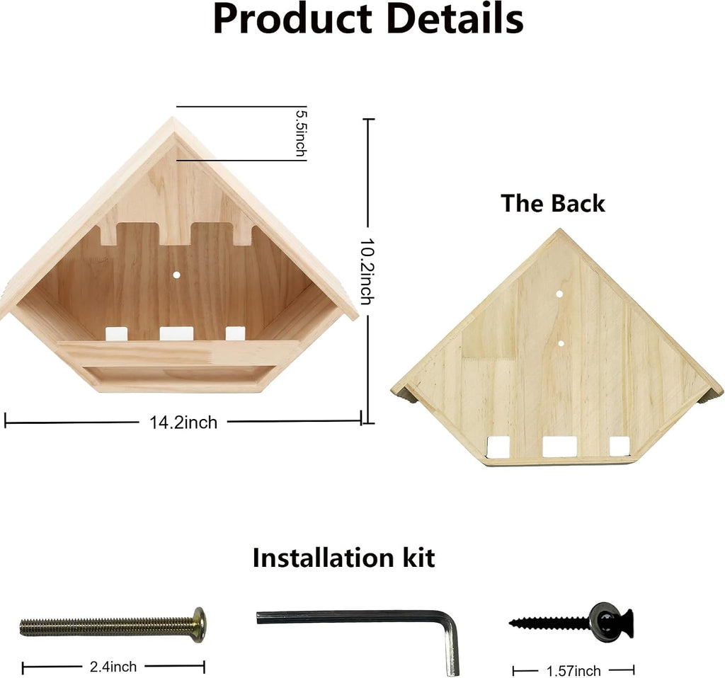 Cedar Dove Nesting Box for Outside, Wooden Open Pigeon House