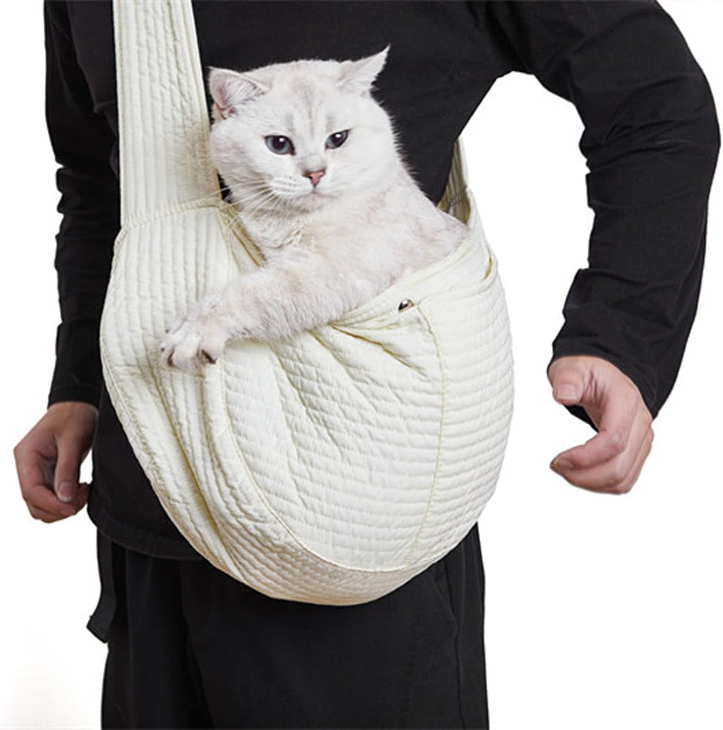 Zerodis Dog Sling Carrier, Portable One Shoulder Pet Backpack Cat Carrier Bag with Widened Shoulder Strap for Outdoor Travel Small Dogs Puppy Cat (L)