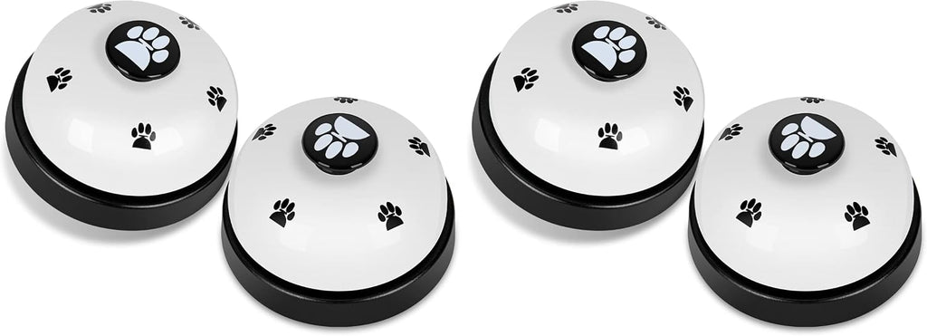 JEXCULL Pet Training Bells, 4 Pack Dogs Bell for Door Potty Training and to Ring to Go Outside Communication Device Dog AgilityTraining Equipment Interactive Toys (White)