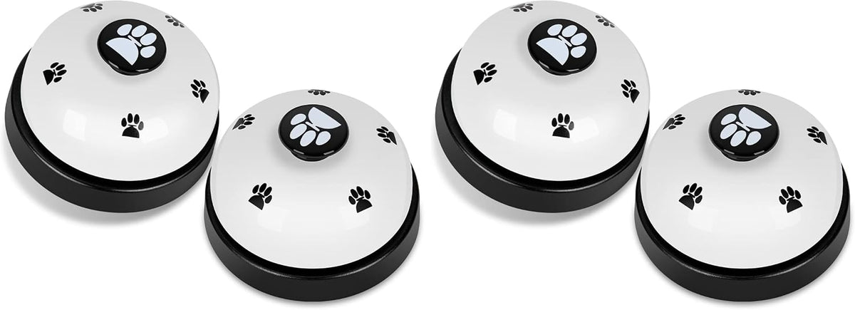 JEXCULL Pet Training Bells, 4 Pack Dogs Bell for Door Potty Training and to Ring to Go Outside Communication Device Dog AgilityTraining Equipment Interactive Toys (White)
