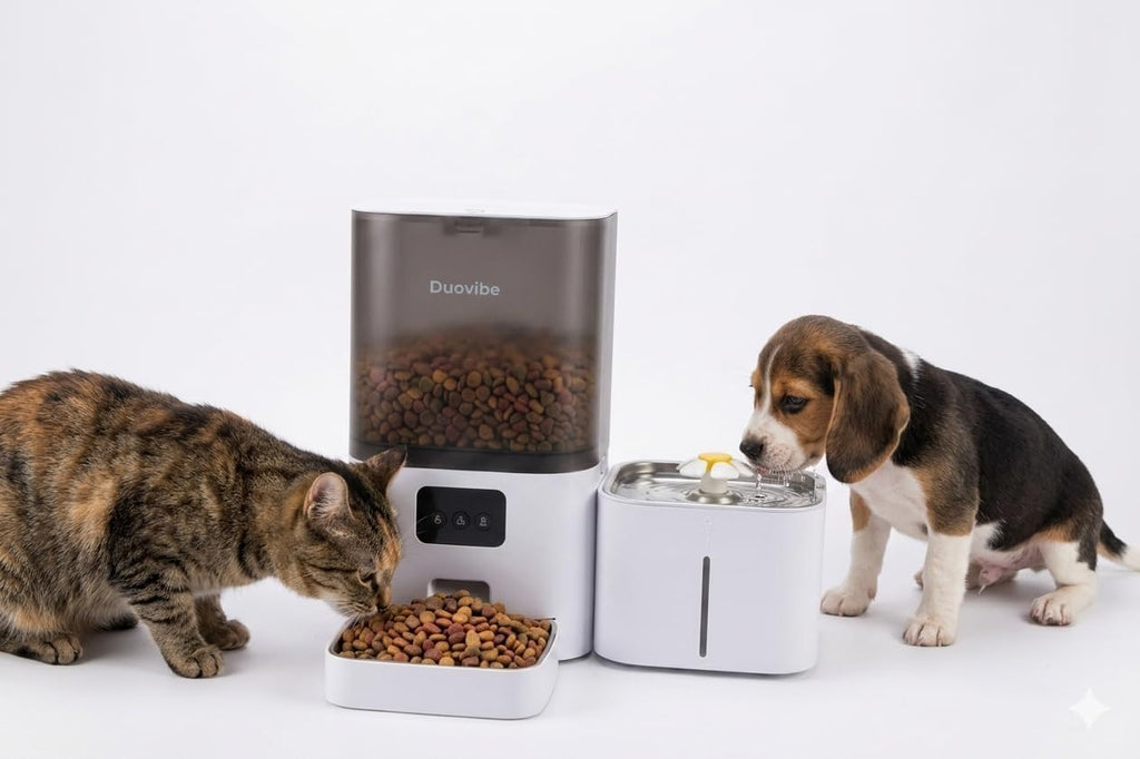 Smart Pet 2 in 1 Feeder and Fountain Water, WiFi App Control Automatic (White)