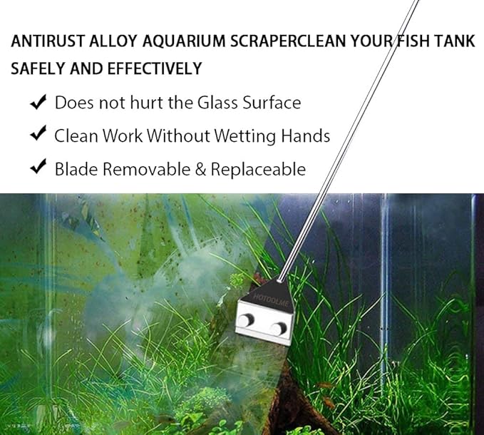 HOTOOLME Aquarium Scraper, 25.6" Stainless Steel Scraper Cleaning Razor - Image 7