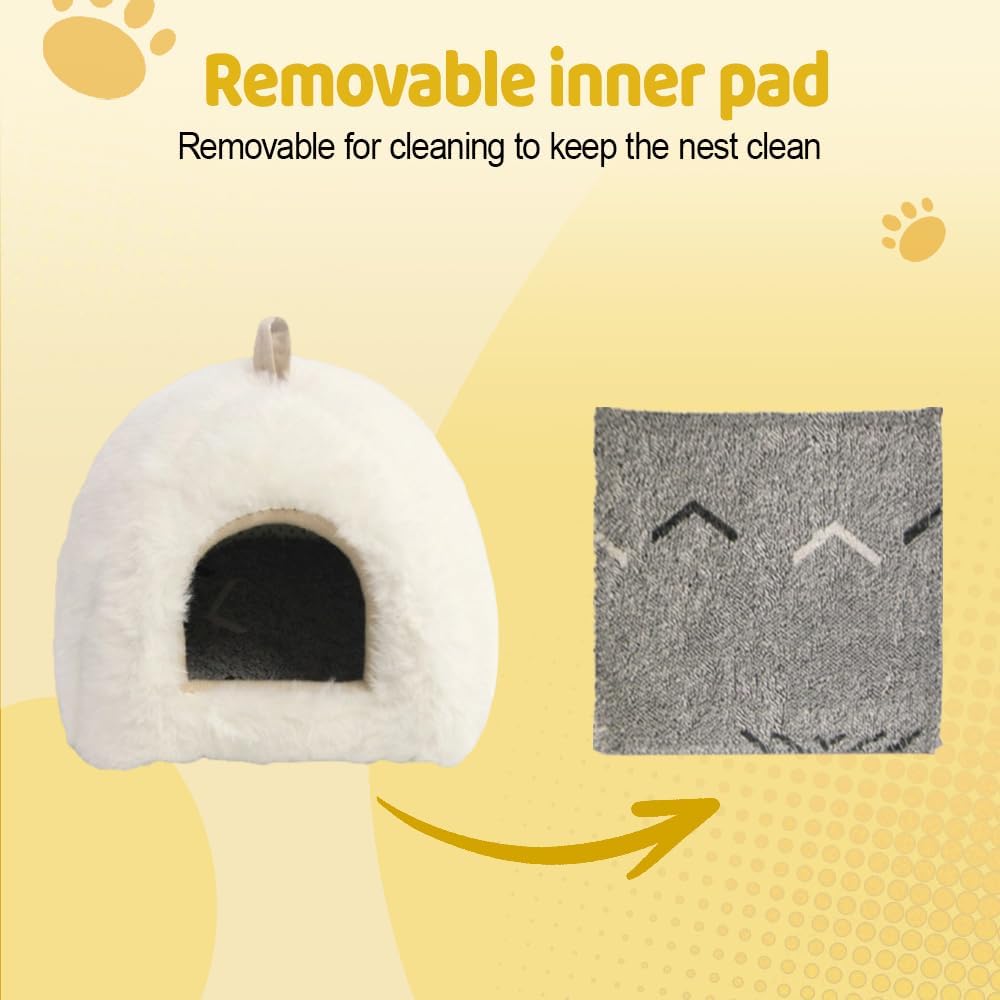 DONGKER Rabbit Hideout,Guinea Pig Bed with Washable Removable Cushions & Non-Slip Bottom for Guinea Pigs Hamsters Hedgehogs Ferrets Other Small Animal