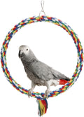 Wontee Bird Swing Colorful Rope Perch Climbing Toy for Parrots (M 10.4inch)