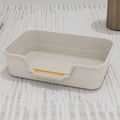 Extea Large Cat Litter Box with High Sides,Cat Boxes for Indoor Cats,Cat Litter Pan for Kitty,Litter Box with Low Entry,Easy to Clean,Anti-Splashing,23.6" x15.7" x6.2" (White)