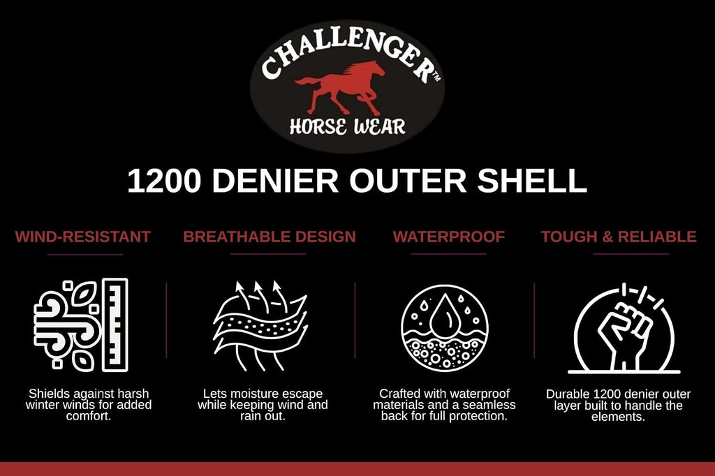 Challenger 1200D Turnout Lightweight Bellyband Horse Winter Sheet Serape 399B