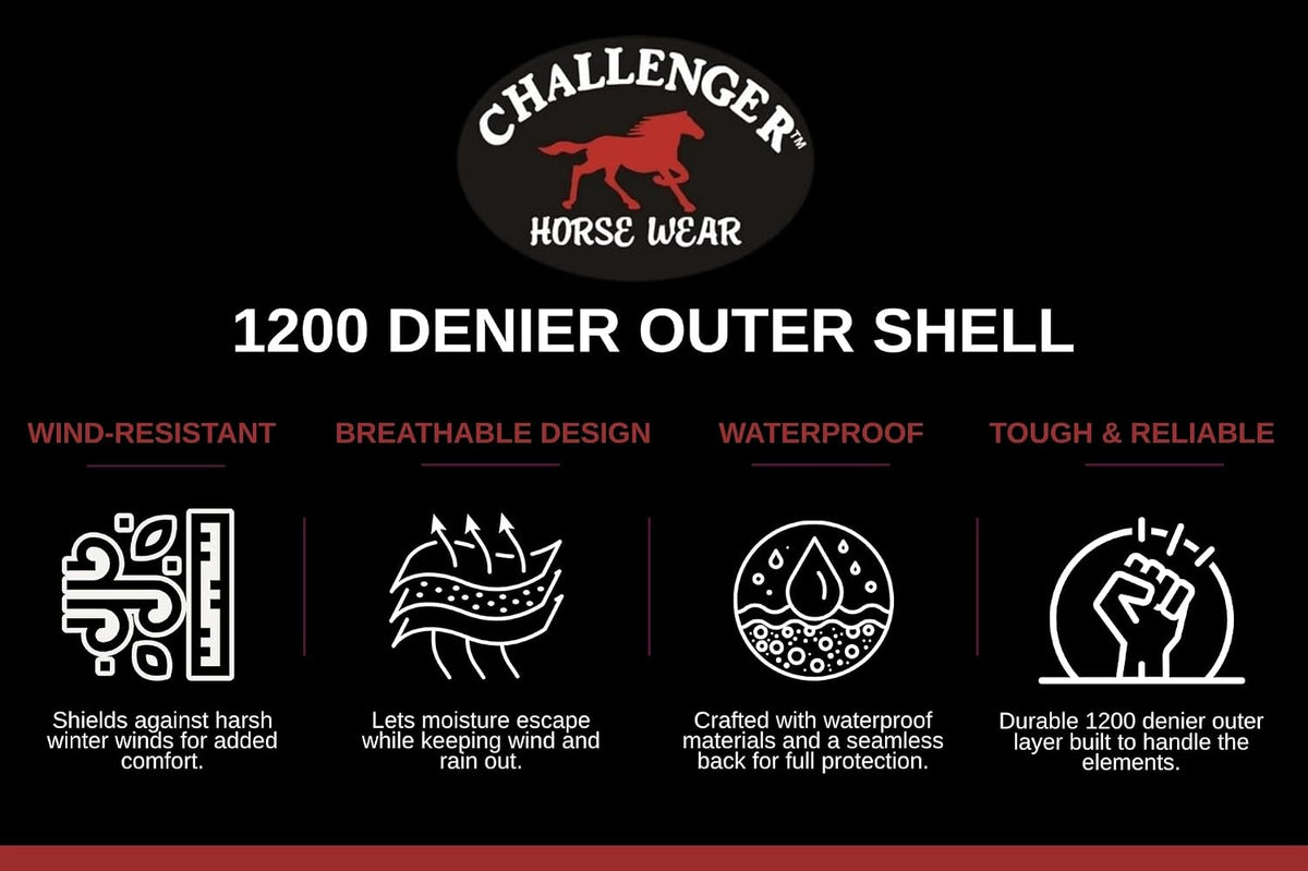 Challenger 1200D Turnout Lightweight Bellyband Horse Winter Sheet Serape 399B