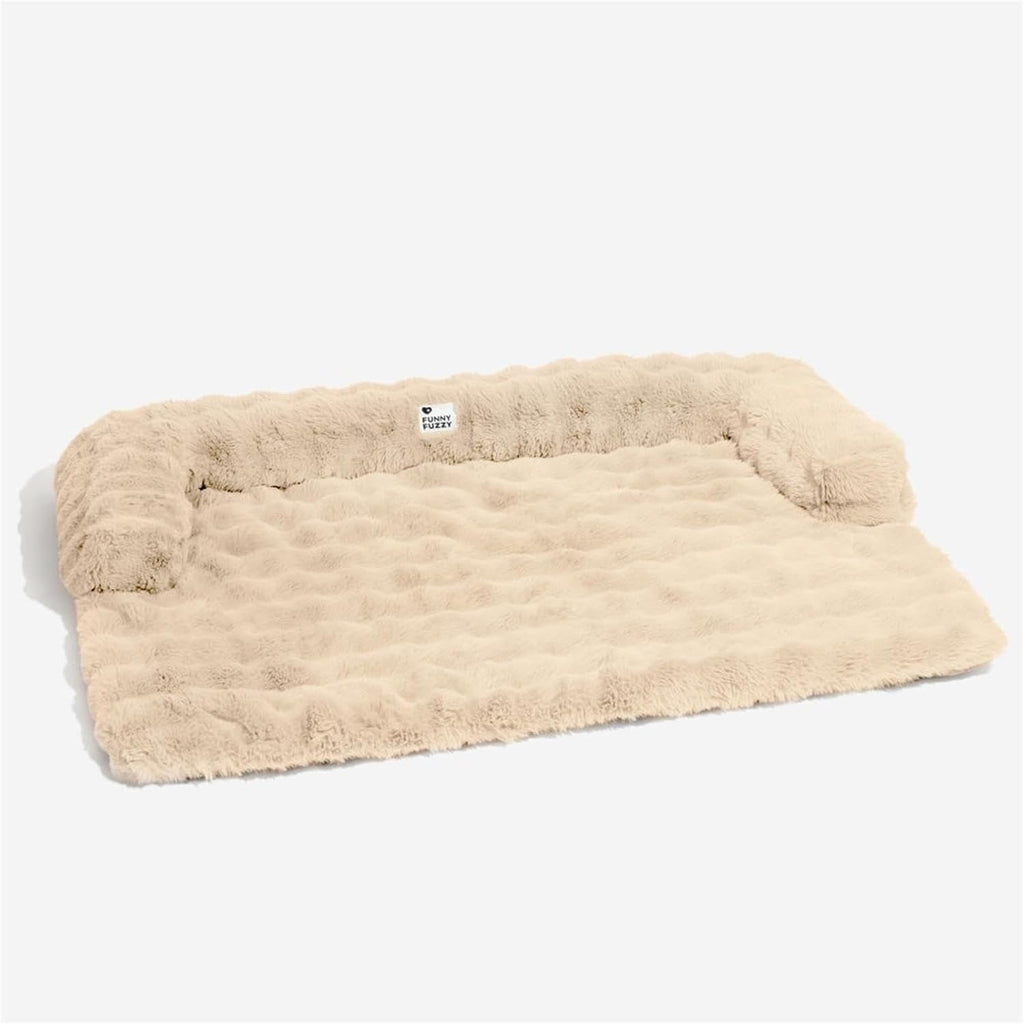 FUNNY FUZZY Dog Couch Bed, Calming Luxurious Pet Sofa Bed Cover Washable
