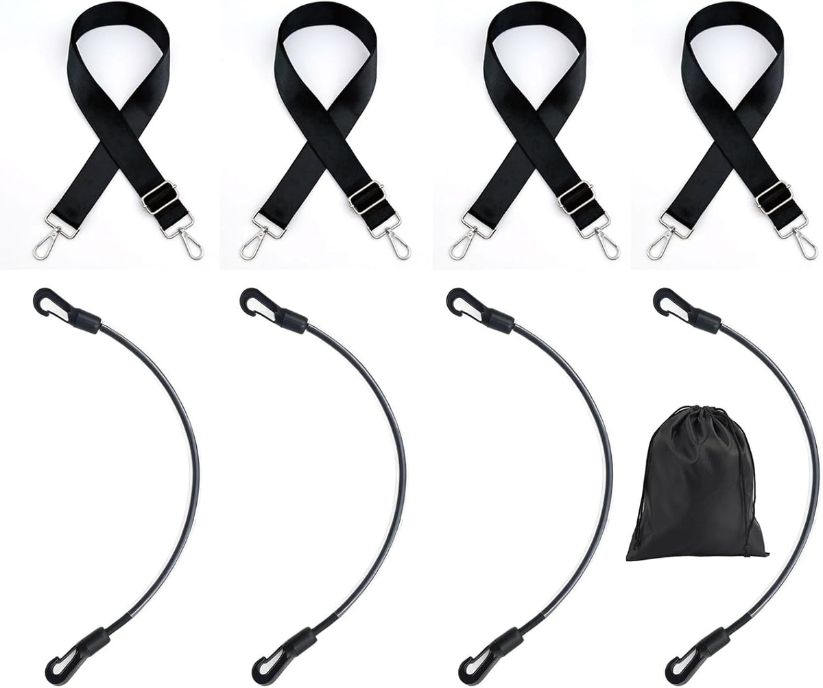 8 Pcs Horse Blanket Leg Straps Set, 4 Elastic + 4