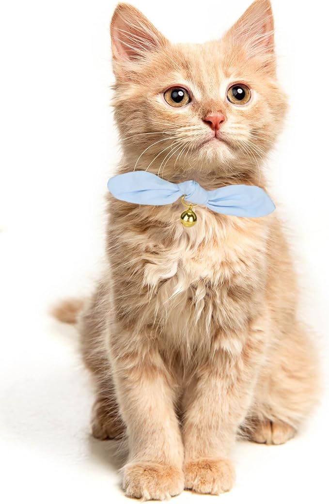 Bunny Ear Cat Collar with Bell and Bow Tie, Breakaway Cute Bowtie Kitten Collars - Image 7