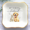 Custom Pet Portrait Watercolor Ring Dish, My Humans Are Getting Married Jewelry by Anniversaree