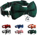 Green Plaid Bow Cat Collar by YOUALSO