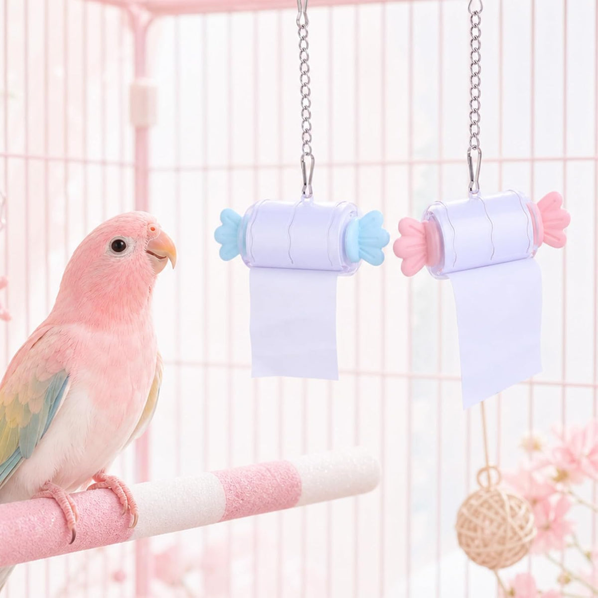 2pcs Candy-Shaped Parrot Paper Roll Toys