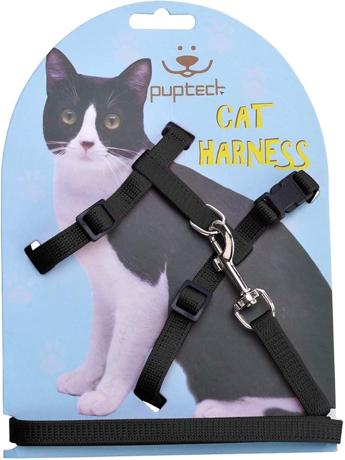PUPTECK Adjustable Cat Harness and Leash Set Escape Proof Kitten Strap Collar by PUPTECK