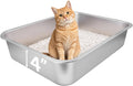 Small Stainless Steel Litter Box, 17.5"×13.6"×4"