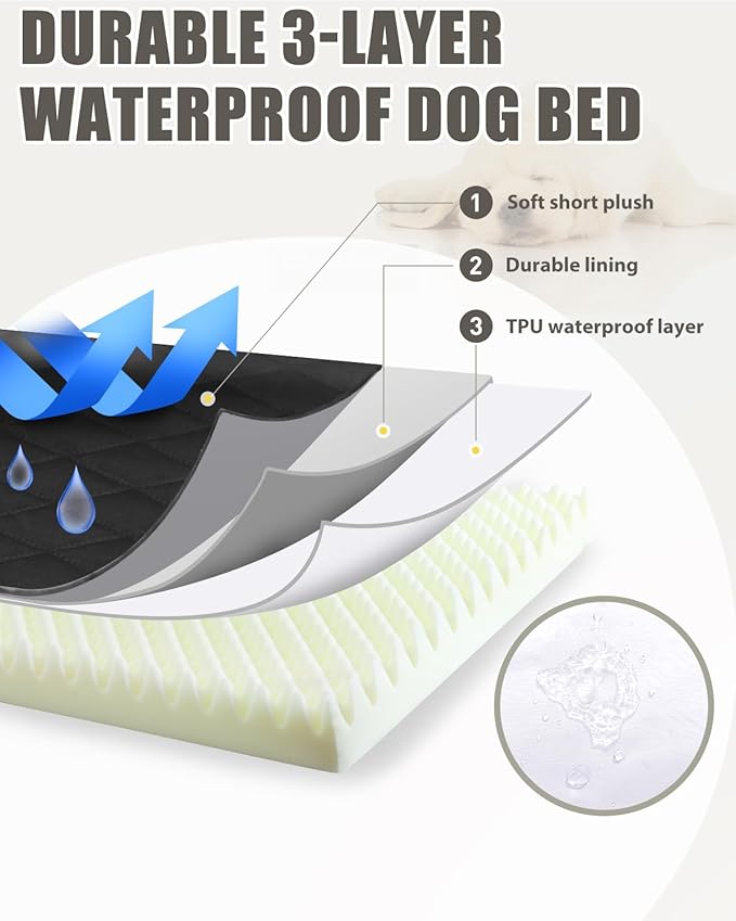 Orthopedic Dog Beds for Extra Large Dogs Waterproof Pet Kennel Pad - Image 3