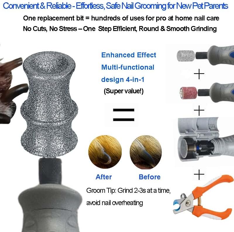 Diamond Dremel Dog Nail Grinder Attachment Bit for Pet Rotary Tools