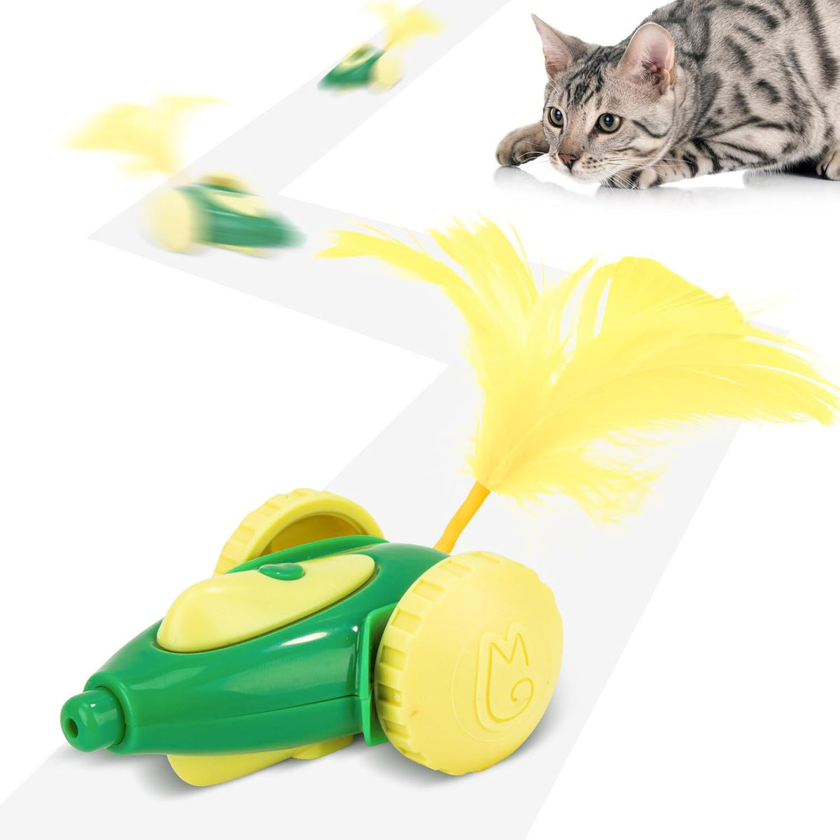 Migipaws cat Toy, Automatic Interactive Migicar Toy Like a Mouse, Intelligent Programme, Rechargeable Kitten Toy