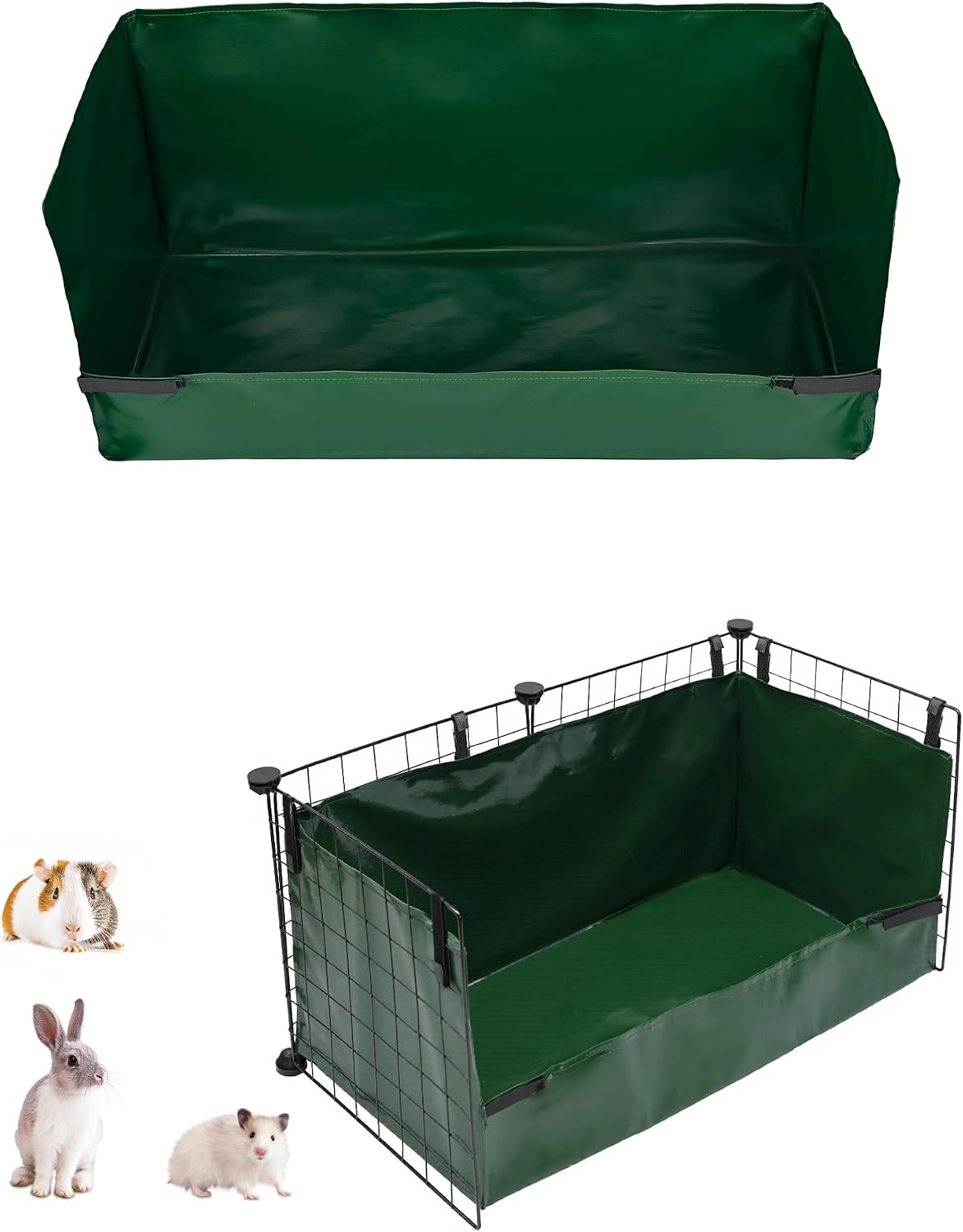 Guinea Pig Litter Box, Hay Holder, Cage Liner, Washable & Reusable
