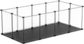 Small Animal Playpen with Waterproof Mat, 12-Piece Translucent Plastic Panels for Indoor and Outdoor Use, DIY Exercise Fence for Kittens, Rabbits, Guinea Pigs, Hedgehogs, and Hamsters