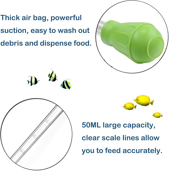 KABASI Waste Clean Tool Coral Fish Feeder, 50ml Manual Acrylic Pipette Suction - Image 5