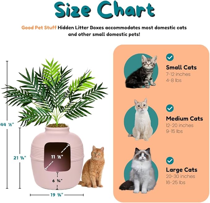 Good Pet Stuff Hidden Litter Box Planter, Decorative Cat Litter Enclosure - Image 6