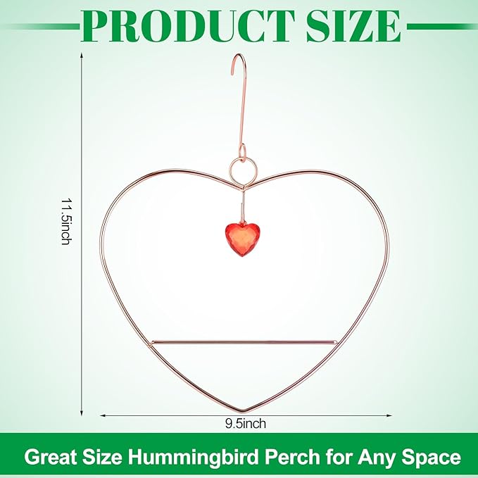 LemonRoad Hummingbird Swing, Tweet Heart Birdie Swing, Copper Hummingbird Perch - Image 2