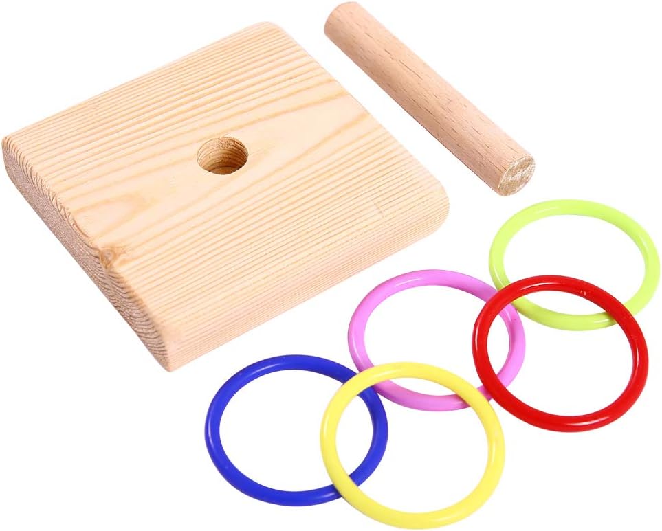 QBLEEV Bird Tabletop Toy, Parrot Activity & Training Trick Color Ring Toys