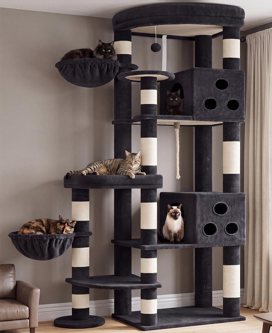 Cat Tree Tower, Sturdy Structure for Large Audlt Cats GCT807G