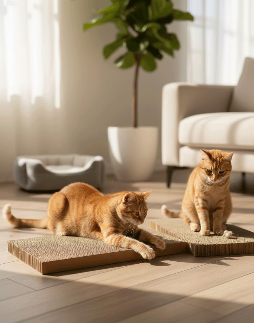 5-Pack Cat Scratcher Boards – 9.5” x 16” Durable Hard Paper Cardboard Scratch Pads for Cats, Lightweight & Eco-Friendly