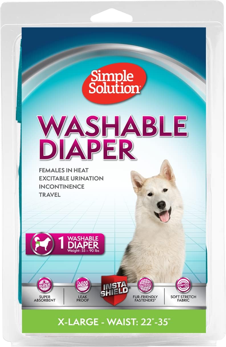 Simple Solution Washable Female Dog Diaper, Reusable Dog Diaper, XL, 1 Ct