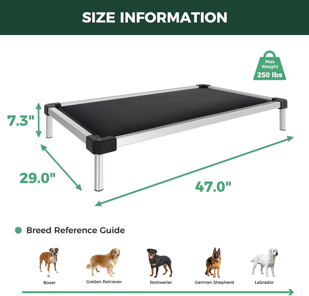 FXW TitanNest Padded Chew-Proof Elevated Dog Bed for Large Dogs